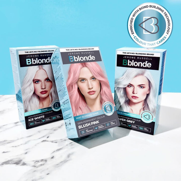 Bblonde Ice White Post Blonding Toner - Semi Permanent Hair Dye Kit for Pre Lightened & Blonde Hair with Brazil Nut Oil, No Ammonia & Vegan