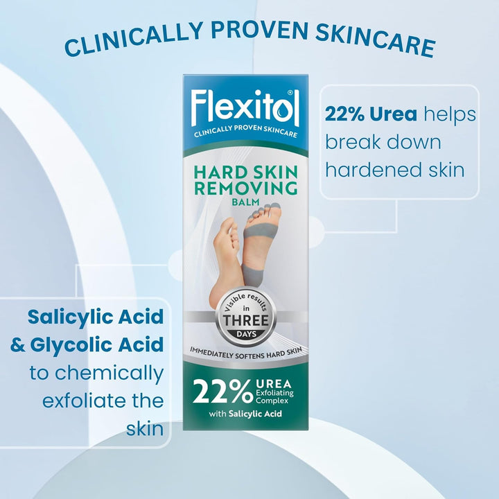 Hard Skin Removing Balm, Results in 3 Days, Exfoliates Hard and Dead Skin, Immediately Softens Feet, with Salicylic Acid, 22% Urea, with Glycolic Acid, Clinically Proven Formula, 1 X 56G