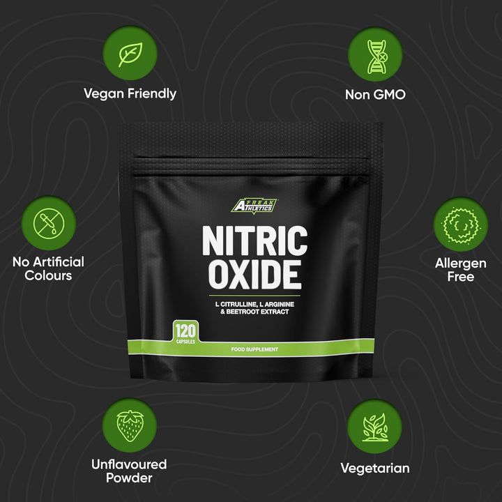 Nitric Oxide Supplements for Men & Women, L-Arginine, L-Citrulline, Beetroot Extract - Nitric Oxide Capsules - Supports Circulation, Endurance & Recovery - 120 Capsules