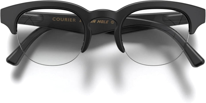 ® Courier Fashion Glasses | Zero’S with Clear Lenses | Modern Vintage Browline Frames | Men’S Women’S Unisex | Spring Hinges