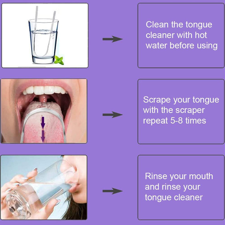 Tongue Scraper Stainless Steel,Tongue Cleaners Fresh Breath Restored Taste U Shape