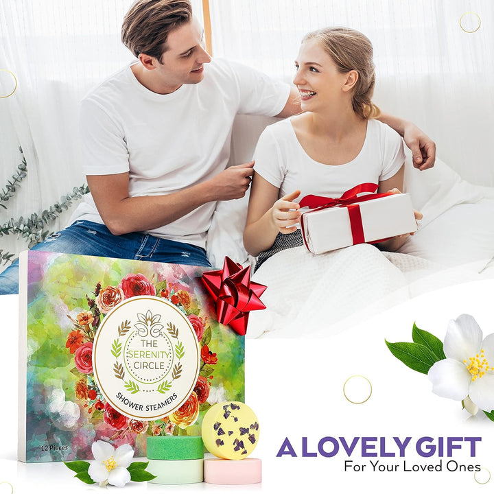 Shower Steamers – 12 Pieces Relief Shower Steamer – Aromatherapy Shower Steamer Set for Relaxation and Revitalisation – Colourful Design – At-Home SPA Gift Set