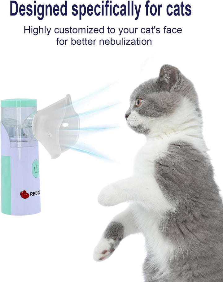 Portable Pet Nebulizer for Cat with Mask, Handheld Mesh Nebulizer for Cat, Low Noise, USB Operated for Home & Office Use, Fit for Pet Breathing Problems
