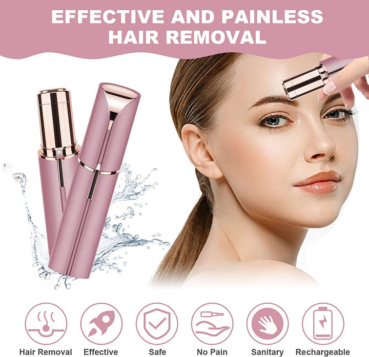 Facial Hair Remover for Women, Painless Face Hair Trimmer, Rechargeable Mini Epilator Lady Shaver Portable Electric Razor for Lips Face Body Peach Fuzz