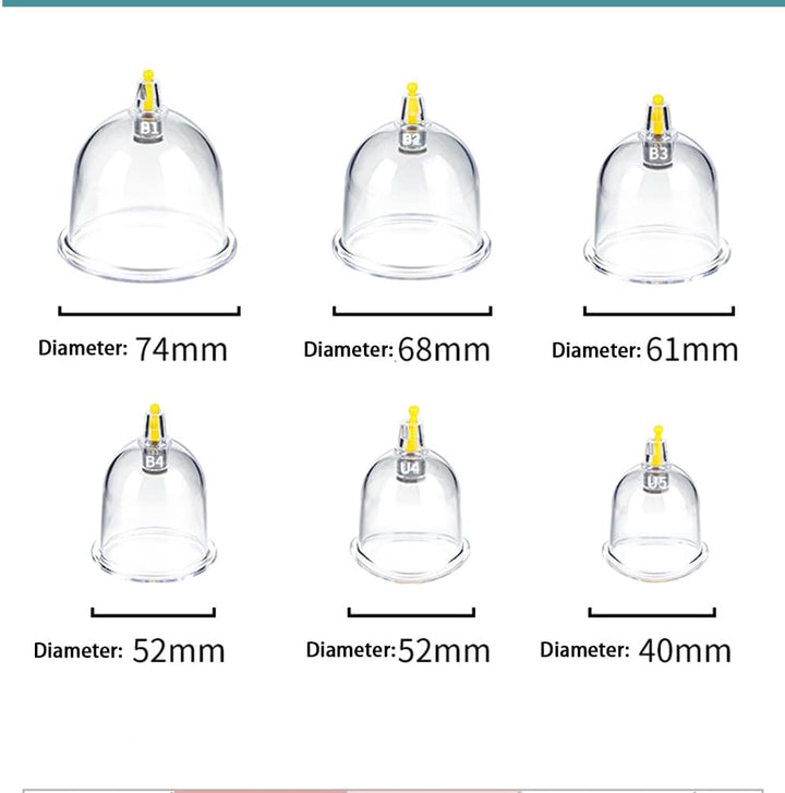 26 Cupping Cups Sets Biomagnetic Traditional Professional Chinese Therapy Massage Vacuum Cupping Set Household Pull Out Cupping Kit/Hijama Chinese Massage Suction