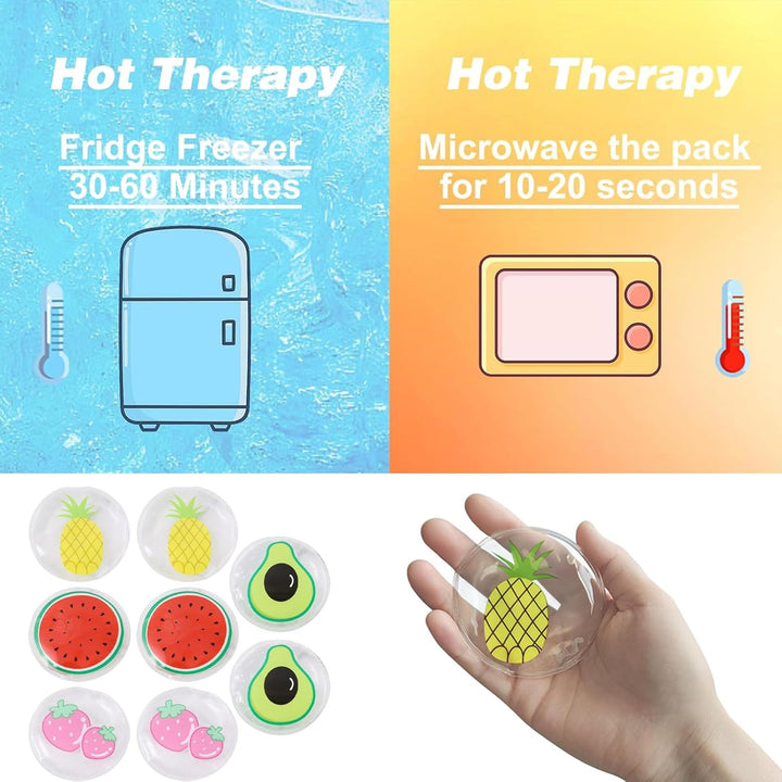 8 Pcs Mini Ice Packs, Reusable Bump for Kids, 7Cm/2.8In Small Ice Packs, for Kids, Headache, Tired Eyes, Wisdom Teeth, Breastfeeding