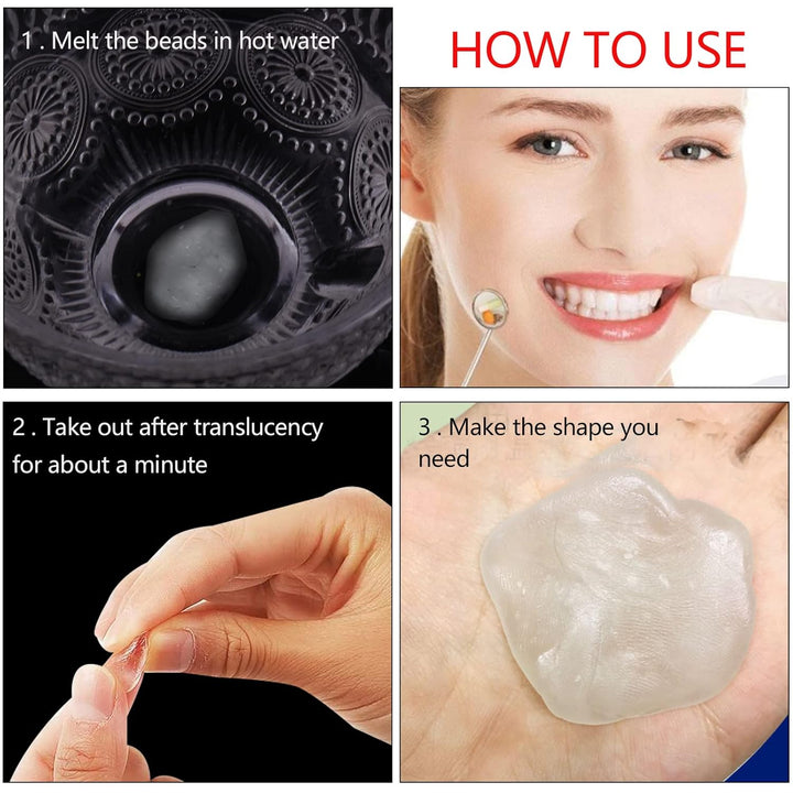 60G Tooth Repair Beads - Thermal Adhesive Fitting Beads Dental Tooth Filler Kit for Fixing Missing and Broken Teeth