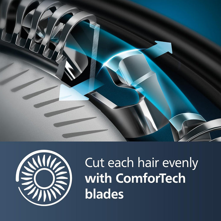 Shaver Series 5000 - Wet & Dry Electric Men'S Shaver in Metallic Blue with Precision Trimmer and Soft Pouch Travel Case (Model S5465/18)