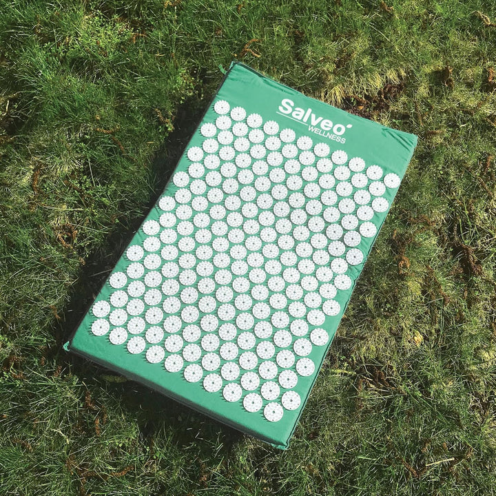 Acupressure Mat (Green) Massage Acupuncture Spikey Nail Spike Shakti Mat UK Shiatsu Back Pain Meditation Wellbeing Stress Relief Relaxation Pressure Point Sleep Aids for Adults