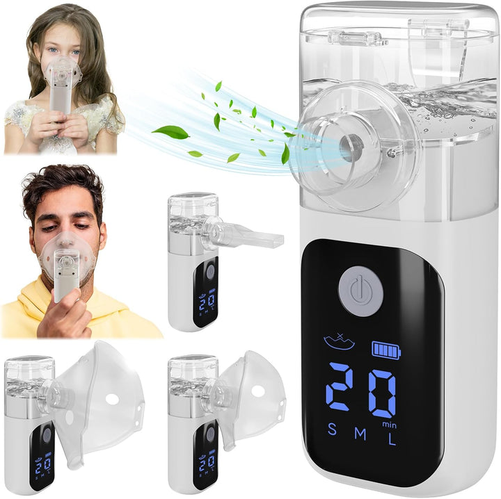 Nebuliser Machine for Adults & Kids,Efficient & Quiet Portable Nebuliser Handled Nebulizer for Home & Travel