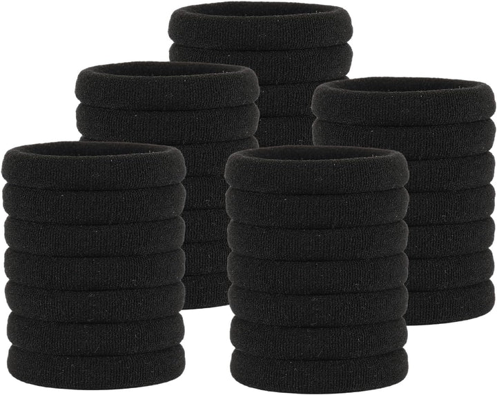 35PCS Hair Ties for Women, Smooth and Thick Black Hair Bands, Durable Elastic Hair Ties for Secure Ponytail Holding (Black)