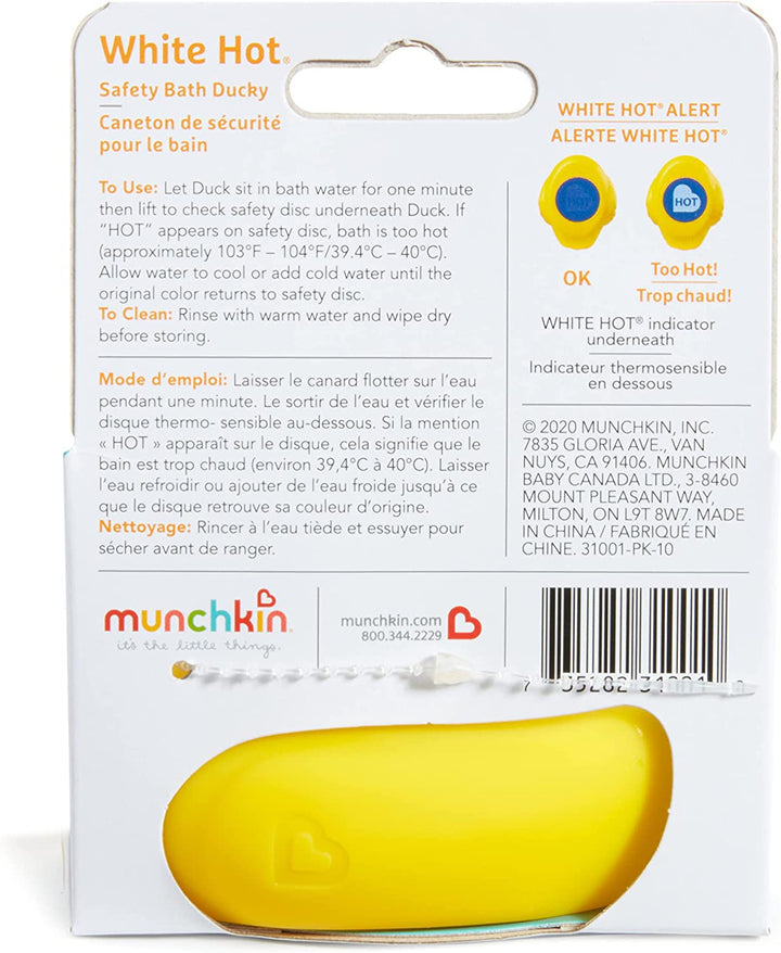 White Hot Safety Rubber Bath Duck Toy for Babies or Toddlers | Marker Turns White to Reveal the Word Hot When Bath Is Too Hot | Baby Essentials | Baby Bath | Bath Toys | 1 Pack