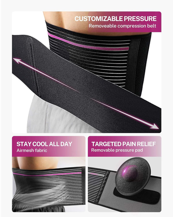 Umbilical Hernia Belt for Men and Women with Removable Pressure Pad, Ultra-Breathable Hernia Support for Abdominal Hernias, Incisional Hernias, Abdominal Surgeries, Postpartum Belly Band