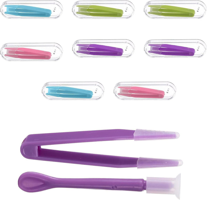 8Pcs Contact Lens Applicator Kit, Portable Contact Lens Remover Tools with Tweezers & Suction Stick, Storage Case Included - Ideal for Travel and Daily Use