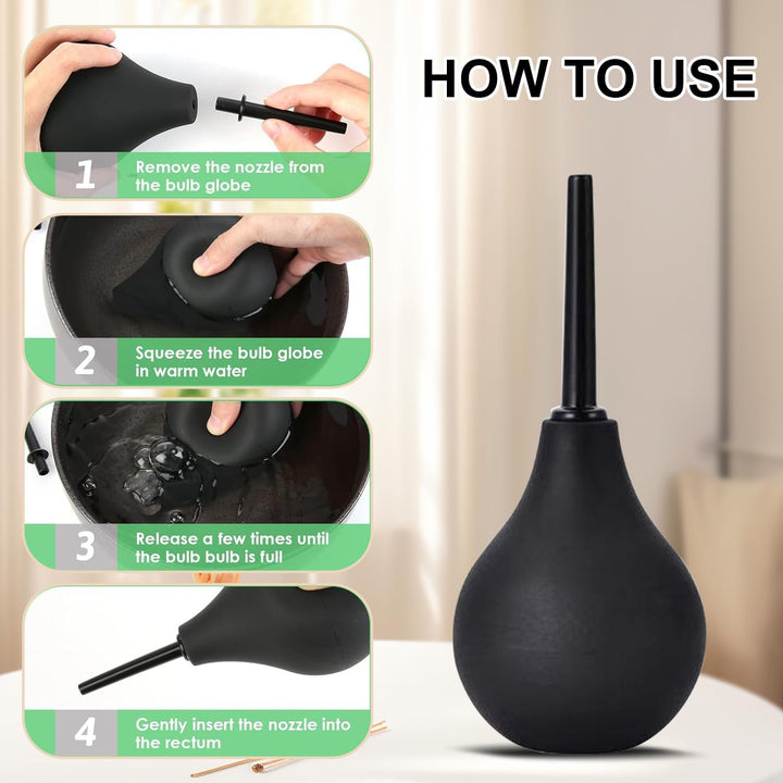 Easy-To-Use 224 ML Silicone Douche Enema Kit for Comfortable Cleansing – Ergonomic Enema Bulb for Gentle Relief & Hygiene | Home Use for Constipation & Cleansing