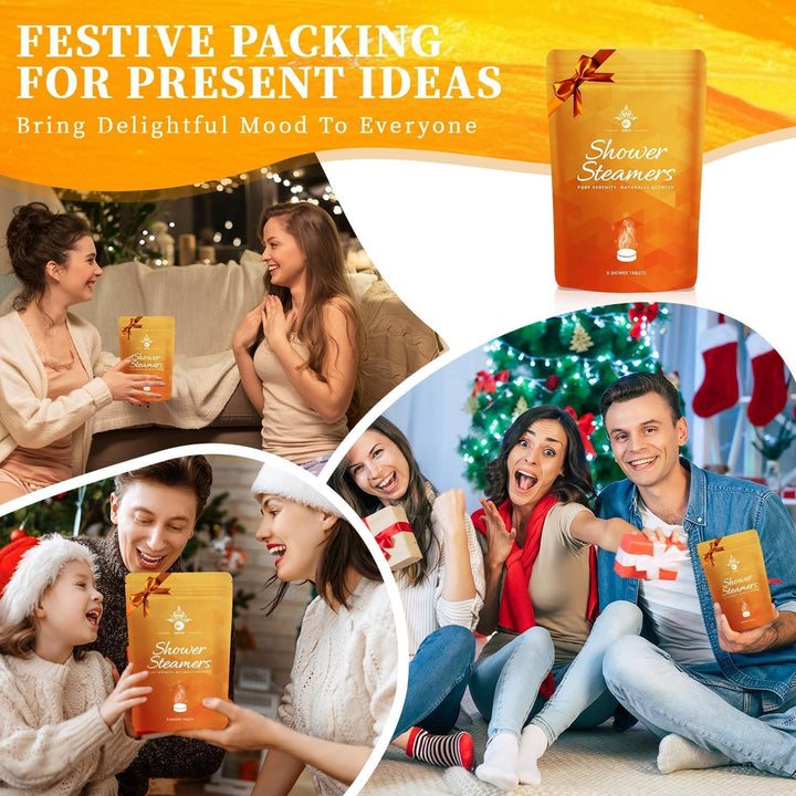 Aromatherapy Shower Steamers: 6Pack Unique Shower Bombs. Ideal for Birthdays, Christmas Stocking Stuffers Gifts—They Release Fragrant Scents for Spa-Like Relaxation and At-Home Self-Care.