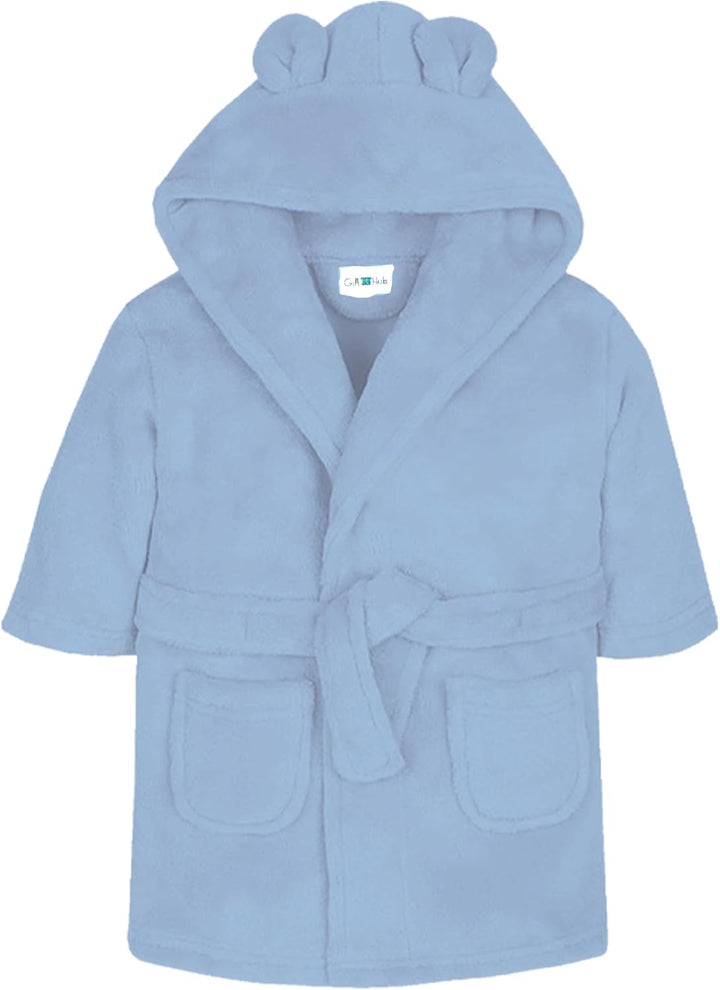 Baby Dressing Gown – Soft & Cozy Hooded Towel Dressing Gown for Babies & Toddlers – Polyester Baby Bathrobe – Newborn Essentials for Bath Time & Everyday Comfort