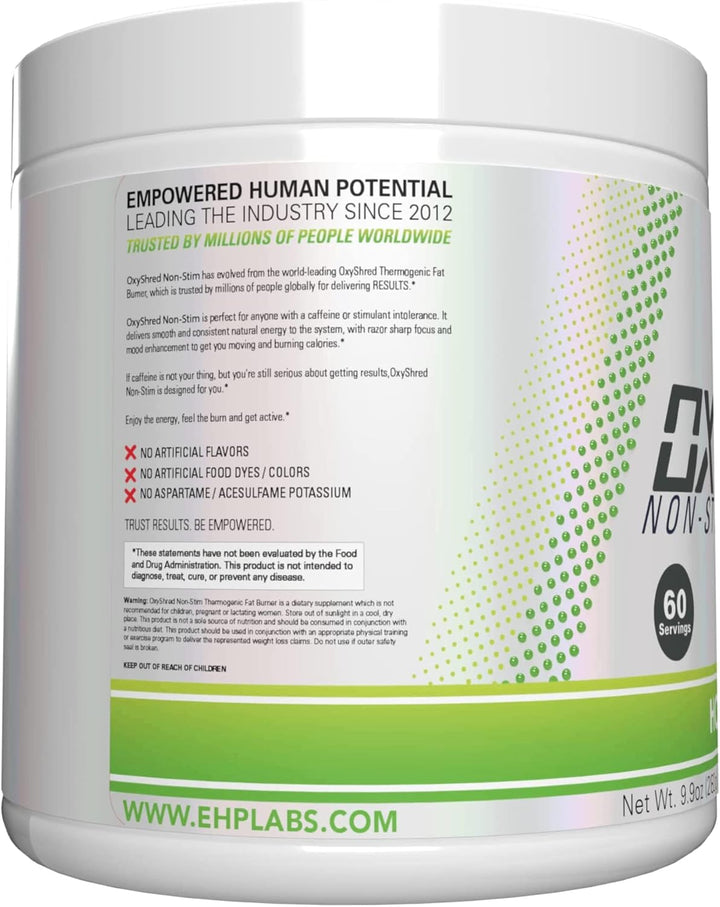 Oxyshred Non Stimulant Thermogenic Pre Workout Powder & Shredding Supplement - Pre Workout Powder with L Glutamine & Acetyl L Carnitine, Energy Boost Drink - Honeydew Melon, 60 Servings