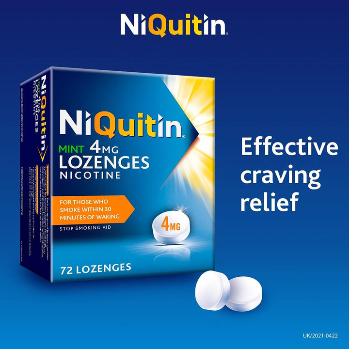 Mint 4 Mg Lozenges - Effective Smoking Craving Relief - 72 Lozenges - Long-Lasting Effect - Reduce and Quit Smoking Aid