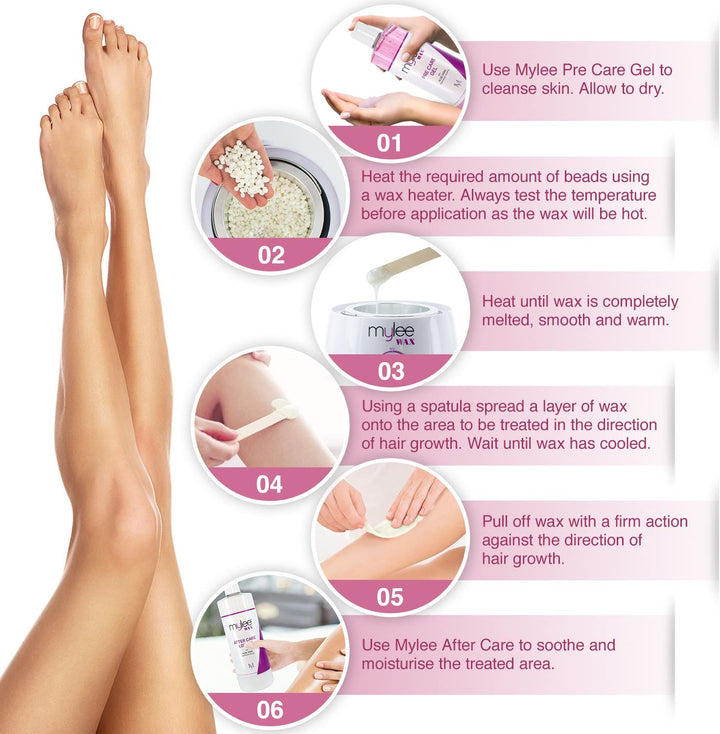 Professional Waxing Kit with Wax Heater, Hard Wax Beads 500G, Spatulas - Stripless Depilatory Waxing Pellets Solid Film Beans No Strip Needed (Coconut & Arnica)