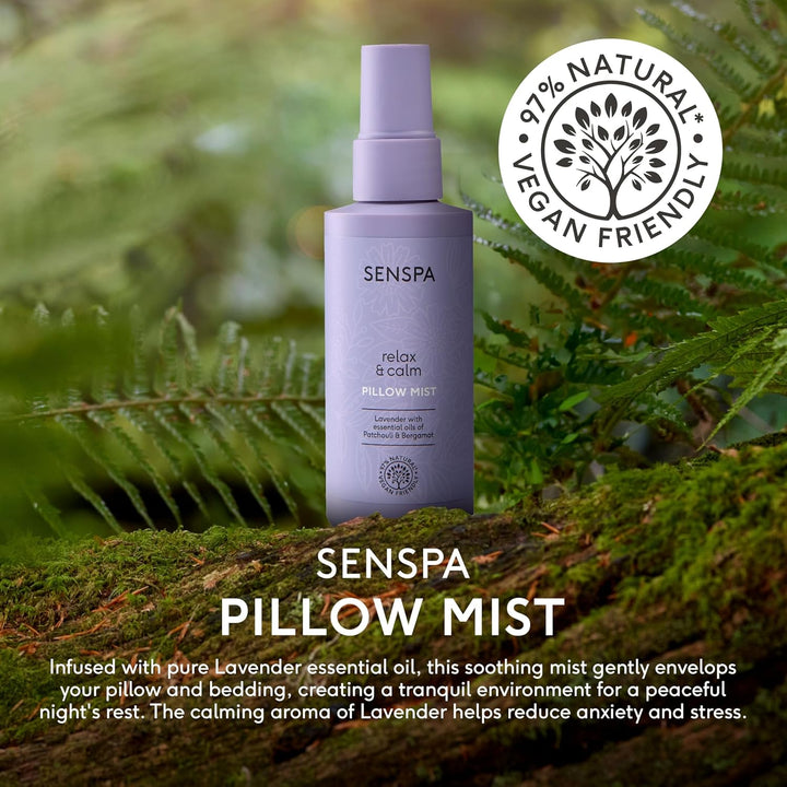 Relax & Calm Lavender Pillow Mist – Peaceful Sleep – Natural Stress Relief – Aromatherapy Spray – Calming Bedtime Scent/Vegan Pillow Spray for Nighttime Routine – 75Ml