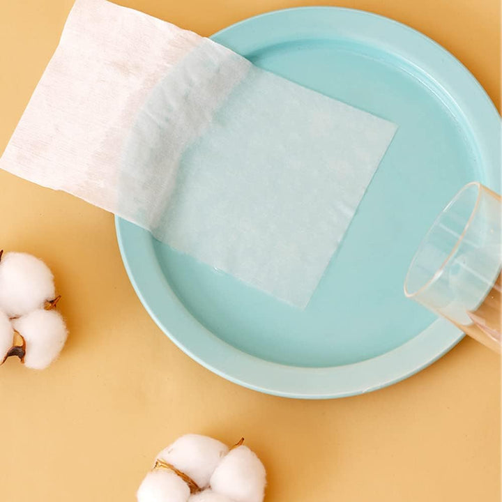 5.9X7.9Inch Organic Cotton Facial Wipes Towel; Ultra Soft Baby Care Tissue, Absorbent Body Wipe for Washing Face Eye Makeup Remover Nail Polish, Wet/Dry Disposable Use Cleaning Face Wipe(2Packs)