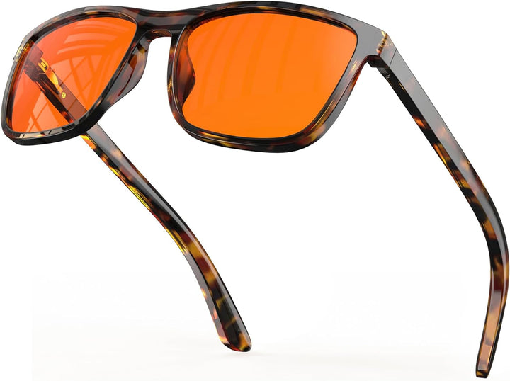 Dark Red Lens Sleep Glasses, 100% Blue & Green Light Blocking Glasses for Better Sleep, anti Eyestrain Women Men