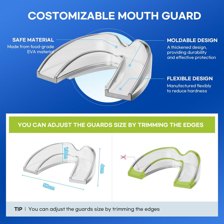 Mouth Guard for Grinding Teeth at Night: Moldable Dental Guard for Sleeping - Nighttime Protection for Teeth (4 Packs)