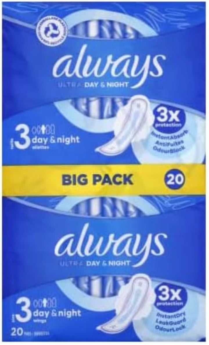 Ultra Sanitary Towels Long (Size 2) Wings X 24 Pads, Super Absorbent and Ultra Thin, for Menstrual Periods 24 X 4