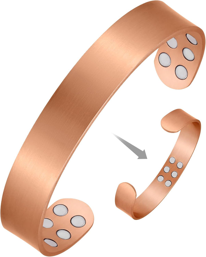 Copper Bracelets for Men Women,Tree of Life and Celtic Knot Design Copper Magnetic Bracelets Cuff Bangle with 12Pcs Powerful Magnets(Each 3800 Gauss), Brazaletes Jewelry with Gift Box