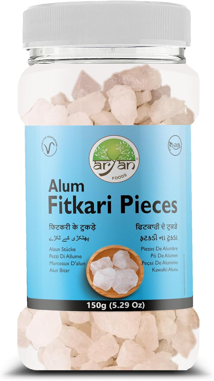 Aryan Alum Pieces Fitkari Pieces Potassium Sulphate 100% Natural & Pure, No Added Chemicals or Colors- 150Gm
