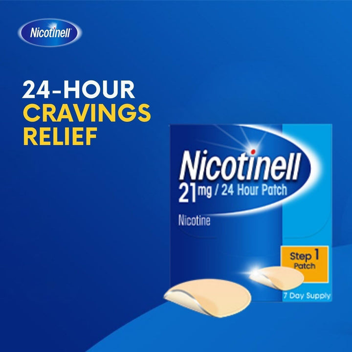 Nicotine 14Mg Patch (Pack of 7), Nicotine Patches, Stop Smoking Aid, 24H Craving Control, Step 2 for Moderate Smokers, Quit Smoking Aid