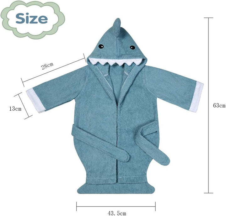 3D Animal Baby Bathrobe, Super Soft Flannel Hooded Bath Towel, Dressing Gown Sleepwear Gift for 0-3 Years Old