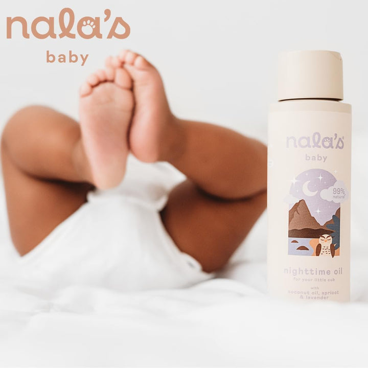 Nighttime Oil | Award-Winning |99% Natural | Dermatologically-Tested and Paediatrician-Approved | Coconut Oil, Apricot and Lavender | Vegan | 400Ml | Nalas Baby