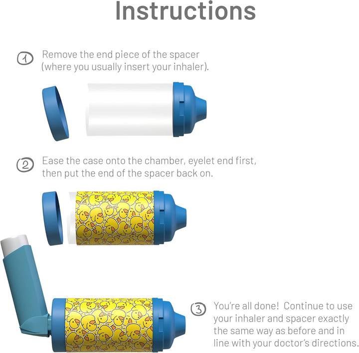 Spacer Cover in over 30 Designs – Vegan Leather Spacer Case for Kids and Adults – Handmade in England (Aint Easy Being Wheezy, Aerochamber plus Flow-Vu)