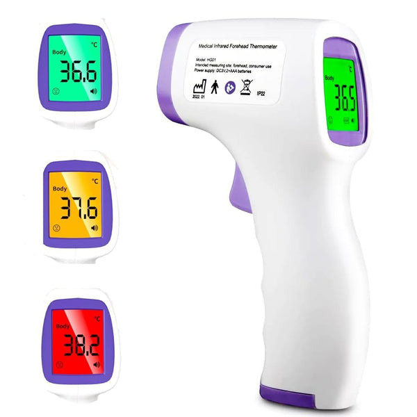 Non-Contact Infrared Forehead Thermometer for Adults and Kids | Digital Thermometer with Fever Alarm & 32 Memory Sets | Accurate Temperature Measurement for Family Use