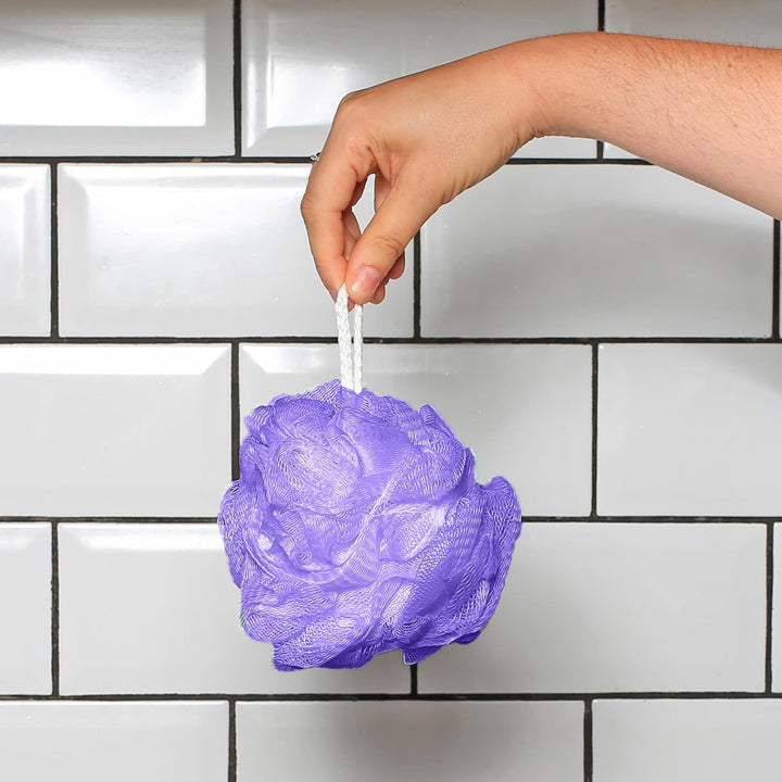 Pack of 4 Mesh Exfoliating Bath and Shower Body Puff Sponges