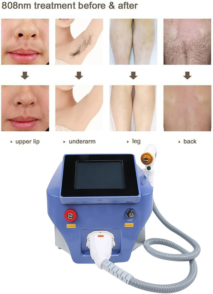Professional Hair Remover with 3 Wavelength, Portable Hair Removal Machine，808 Diode Laser Permanent Hair Removal Machine for Women Men Facial Legs Arms Whole Body Use