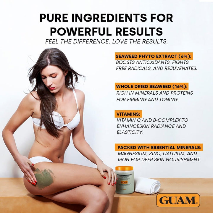 Seaweed Mud Stubborn & Deeply Rooted anti Cellulite Treatment - 500G Antioxidant Hot Body Mask Cellulite Remover for Legs & Thighs - Skin Firming Cream to Reduce Imperfections & Boost Circulation