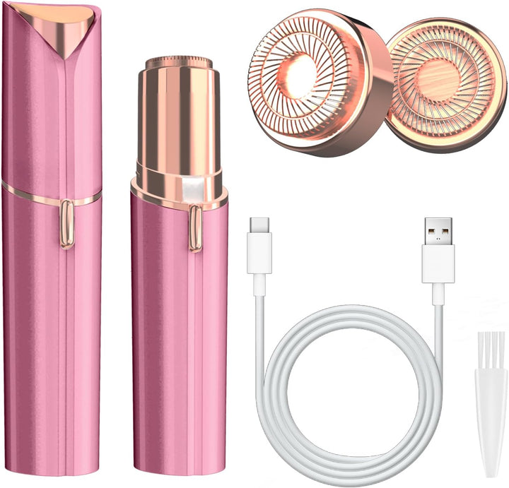 Facial Hair Remover for Women, Face Hair Trimmer with Two Replacement Blades, Rechargeable Women'S Facial Shaver, Painless Lady Shavers for Women for Face Hair-Blue