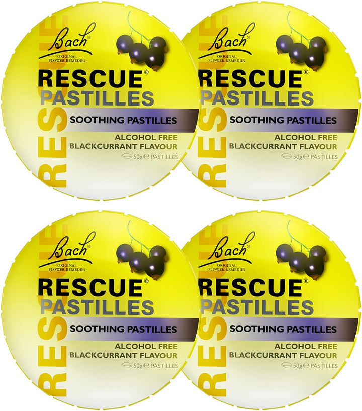 Remedy Pastilles | Blackcurrant Flavoured | Daily Support for Stressful Moments | Bach Original Flower Essences | Chewable Pastilles | 50G Travel Tin