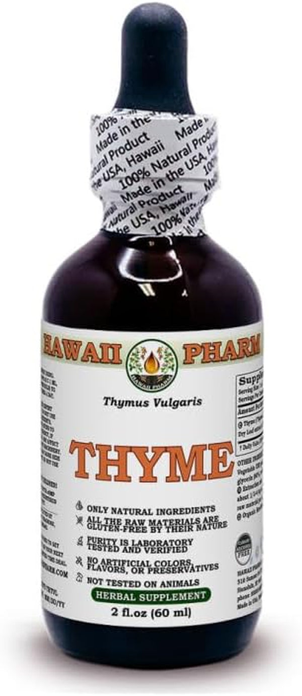 Thyme (Thymus Vulgaris) Dry Leaf Alcohol-Free Liquid Extract Glycerite 60 Ml
