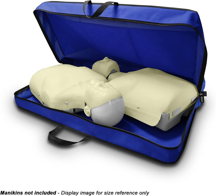 Empty First Aid CPR Training Manikin Mannequin Large Storage Bag | Ideal for Safely Storing/Carrying Two Adult Size Torso Manikins (Blue)