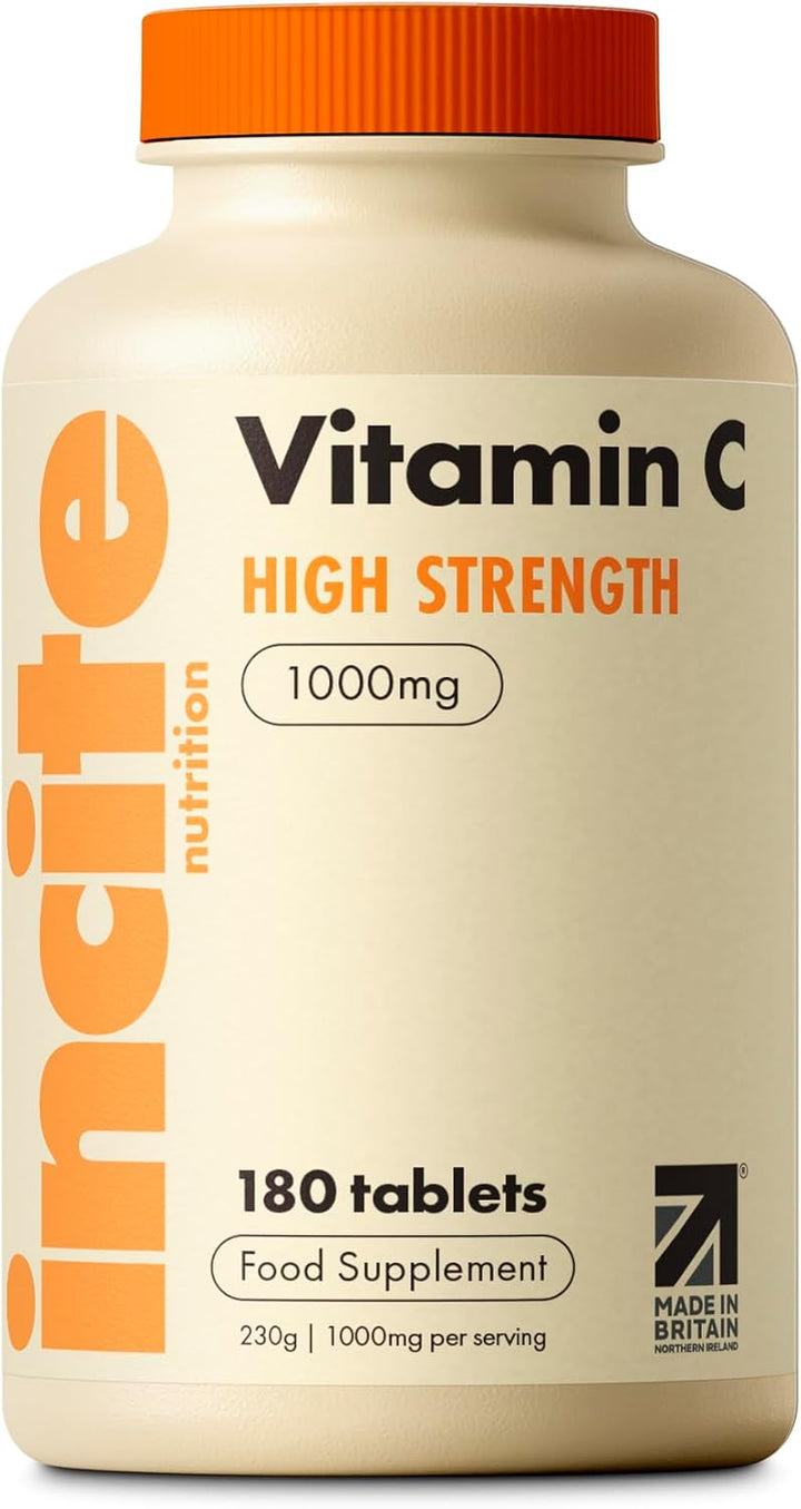 Vitamin C 1000Mg | 180 Premium Tablets (6 Month’S Supply) | High Dose Quality Ascorbic Acid | Suitable for Vegetarian & Vegans| Made in the UK by ®