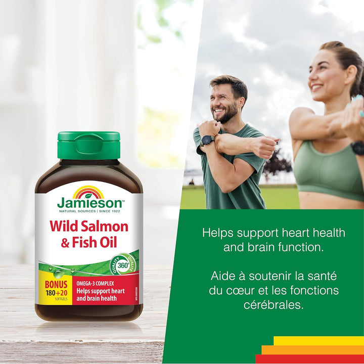 Wild Salmon & Fish Oils Omega-3 Complex 1000 Mg, 200 Soft-Gels