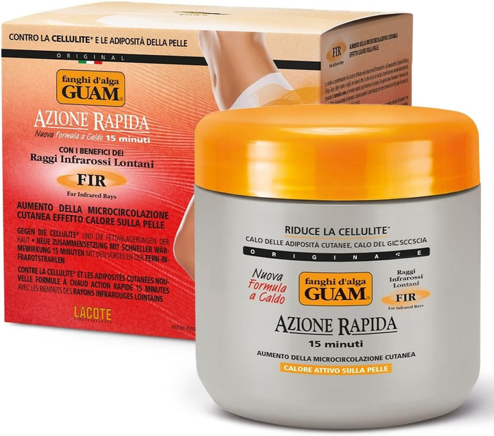 FIR anti Cellulite Seaweed Hot Body Mud - 500G Warm Cellulite Remover for Flat Tummy & Waist - Belly Tightening Skin Firming Cream - 15Min Fast Formula to Boost Skin Microcirculation & Elasticity