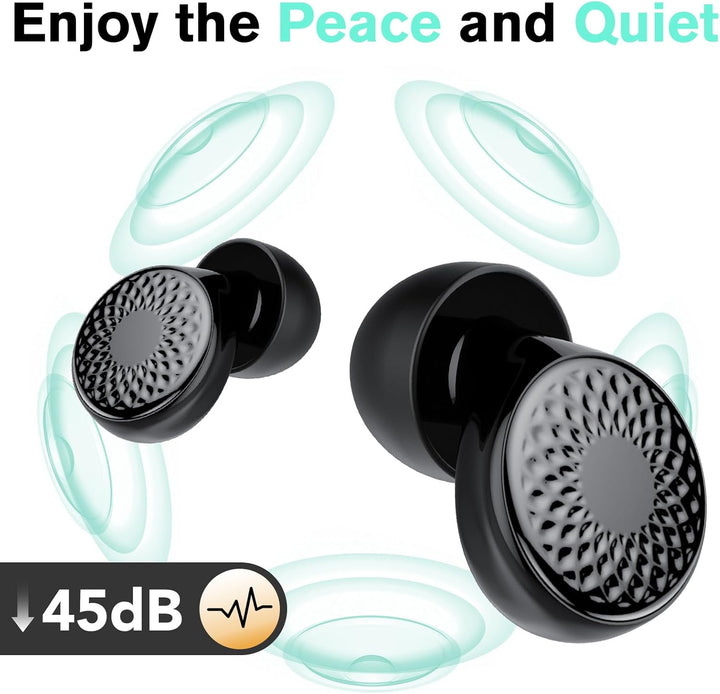 Ear Plugs for Sleep Noise Cancelling -45Db, Customized Soft Earplugs for Concert, 0 Pressure, Reusable Ear Plug for Noise Reduction with Case & 8 Eartips, for Sleep, Working, Studying, Traveling