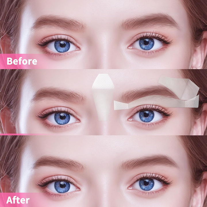 Wax Strips for Face, Eyebrow Shaper Pre-Cut, 24Pcs Waxing Strips with 4Pcs Cleaner Oil Wipes, Cold Wax Strips Facial Hair Removal