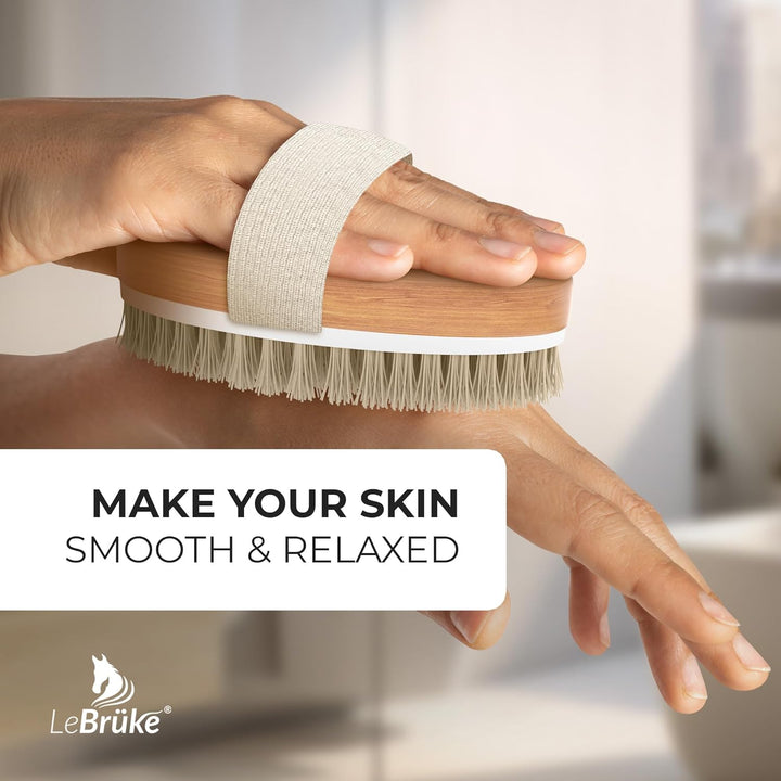 ® Dry Body Brush - with Practical Storage Bag - Perfect for Removing Dead Skin - Exfoliating Bath Brush