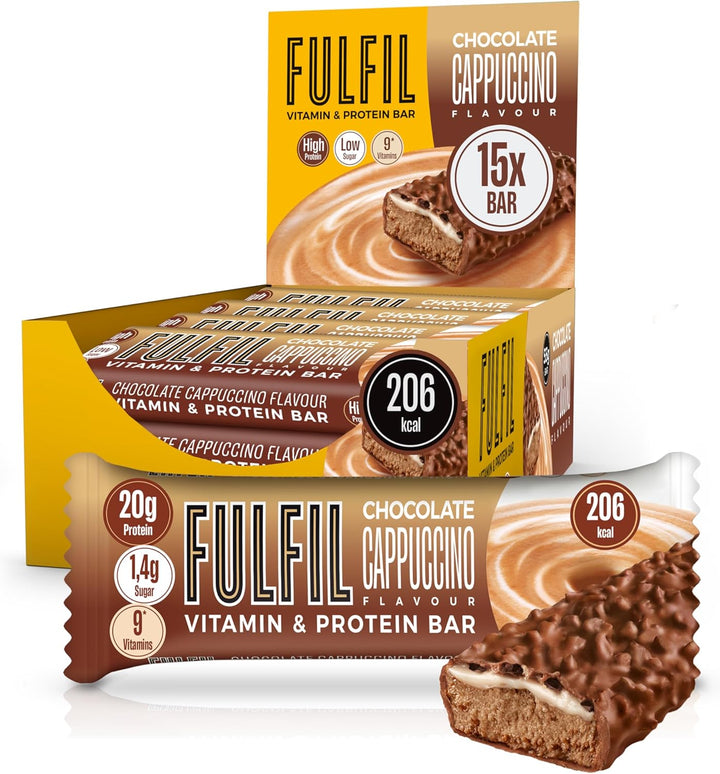 Vitamin and Protein Bars (15 X 55 G Bars) — Chocolate Salted Caramel Flavour — 20 G High Protein, 9 Vitamins, Low Sugar